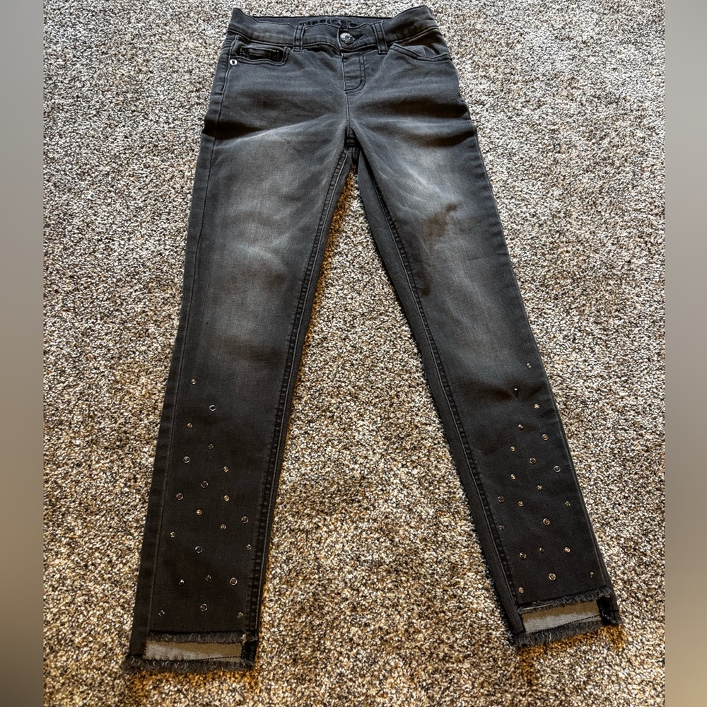 Justice Black Skinny Jeans with Studs